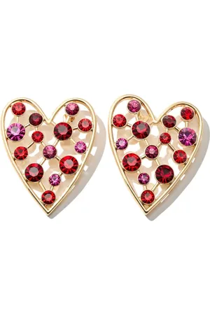 Carolina Herrera Crystal heart stud earrings