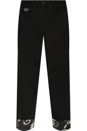 VERSACE Barocco-print detail jeans