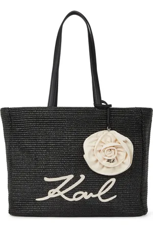 Karl Lagerfeld Signature flower-appliqué tote bag