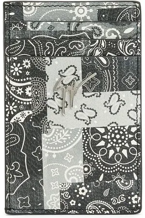 Giuseppe Zanotti Logo-plaque bandana-print cardholder