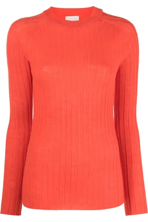 ALYSI Round-neck chunky ribbed-knit top
