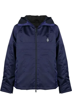 A-cold-wall* Overdye logo-plaque panelled hooded jacket