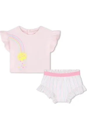 Billieblush Rainbow-print shorts set