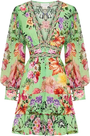 Camilla Floral-print silk minidress