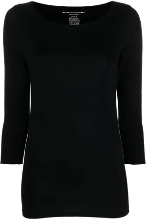 Majestic U-neck long-sleeved top