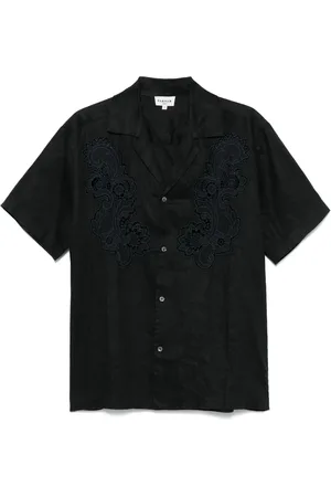 P.A.R.O.S.H. Guipure lace-panel shirt