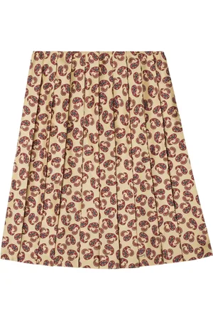 Burberry Paisley-print silk pleated midi skirt