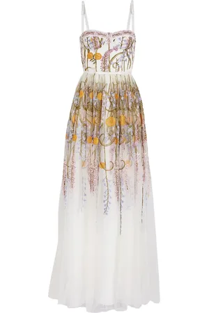 Giambattista Valli Marigold Bouquets-embroidery tulle dress