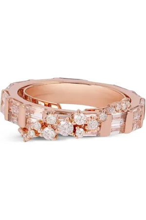 Ananya 18K rose gold Scatter diamonds and sapphires ring