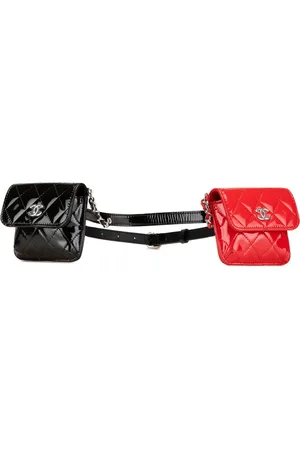 CHANEL 2019 Mini Patent in Love Double Flap belt bag