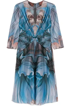 Alberta Ferretti Abstract-print midi dress