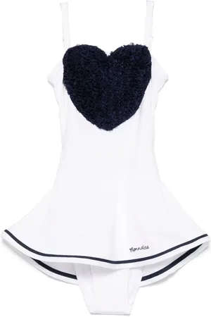 MONNALISA Heart-appliqué swimsuit