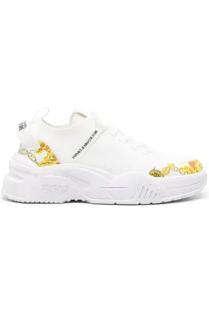 VERSACE Baroque-print leather sneakers