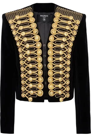 Balmain Fully-embroidered velvet jacket