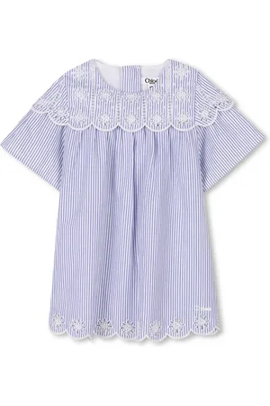 Chloé Striped floral embroidered dress