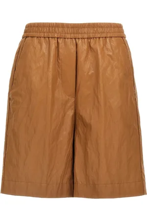 NUDE Leather-effect bermuda shorts