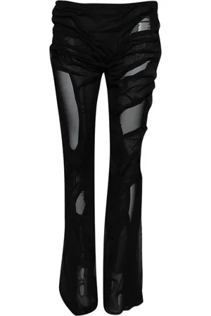 DI PETSA Hand-draped wetlook trousers
