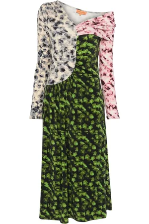 STINE GOYA One-shoulder long-sleeves midi dress