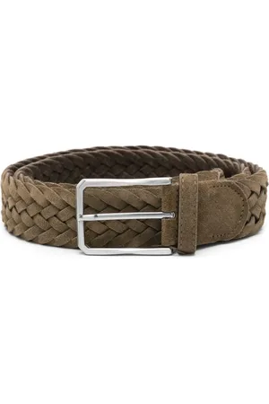CANALI Braided suede belt