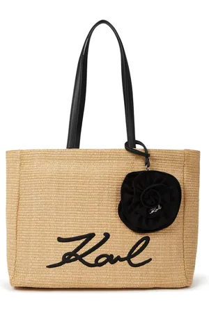 Karl Lagerfeld Signature flower-appliqué tote bag