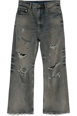 CROQUIS Wide-leg ripped jeans