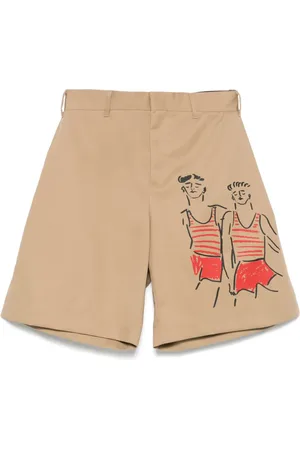 Msgm Illustration-print shorts