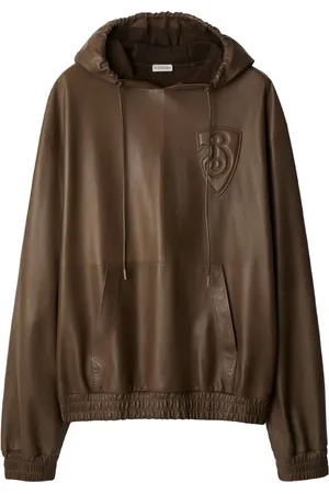 Burberry B Shield leather hoodie