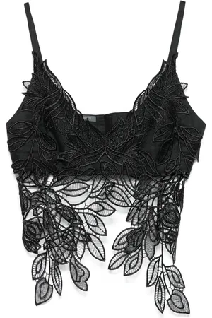 Alberta Ferretti Macramé foliage top
