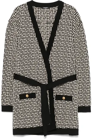 Balmain Monogram-jacquard coat