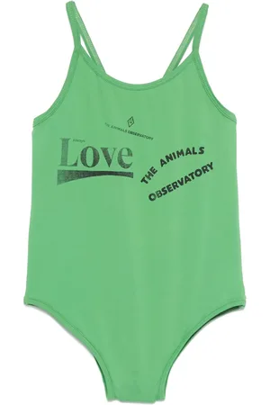 The Animals Observatory Logo-print swimsuit