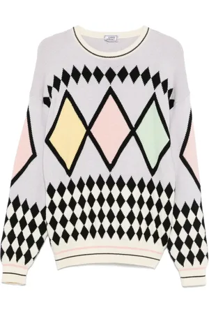 VERSACE 1980s diamond-pattern sweater