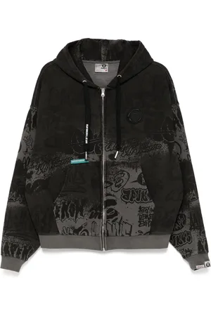 A Bathing Ape Graffiti-print zipped hoodie