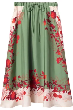 La DoubleJ Woodland-print midi skirt