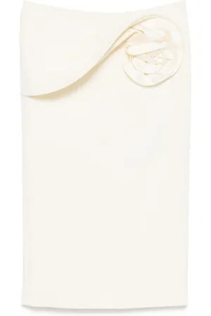 MAGDA BUTRYM Floral-appliqué midi skirt
