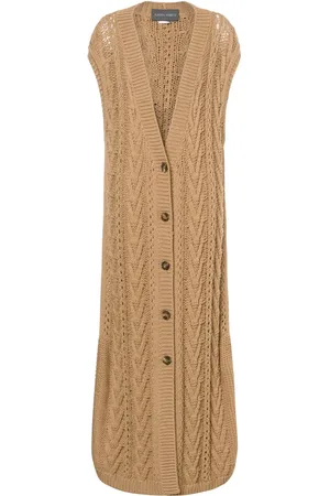 Alberta Ferretti Cable-knit wool long vest