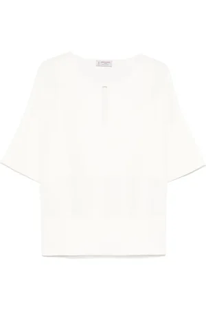 ALBERTO BIANI Keyhole-neck blouse