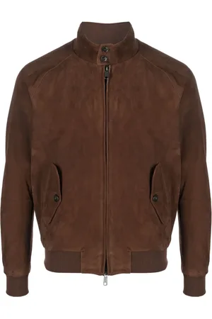 Baracuta G9 Harrington panelled suede jacket