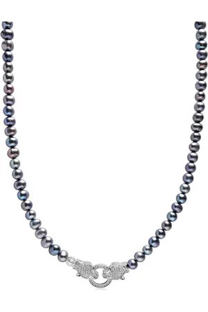 Nialaya Double Panther Head pearl chocker