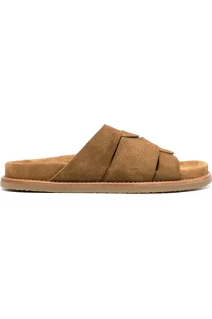 Buttero Interwoven-design leather slides