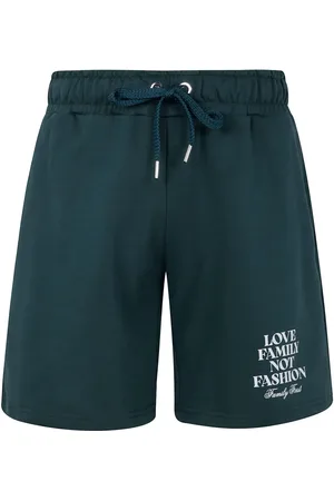 Family First Slogan-print shorts