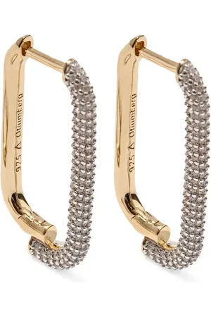 Otiumberg Mosaic pavé white topaz hoops
