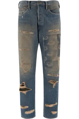 KAPITAL Eye-motif jeans