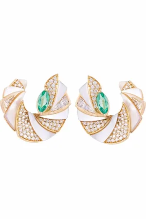 Ananya 18kt yellow Miniature Mogra multi-stone earrings