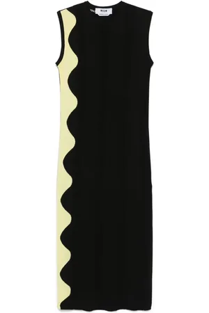 Msgm Wave-pattern maxi dress