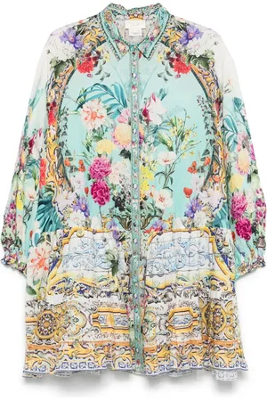 Camilla Tiered long-sleeve mini dress