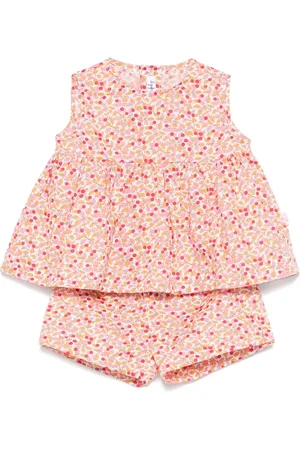 Il gufo Floral-print short set