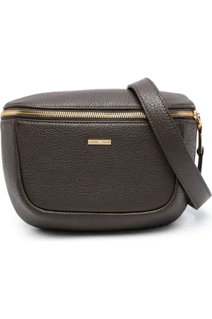 Emporio Armani Logo-plaque grained leather belt bag