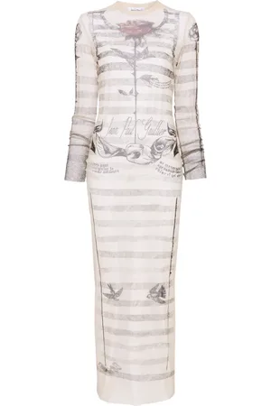 Jean Paul Gaultier Tattoo Marinière maxi dress