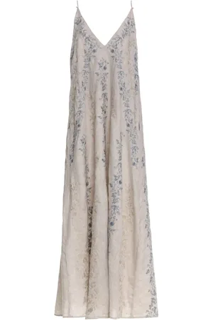 Agua by Agua Bendita Soledad Bougainvillea Embroidered maxi dress