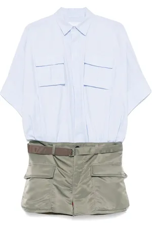 SACAI Panelled mini shirt dress